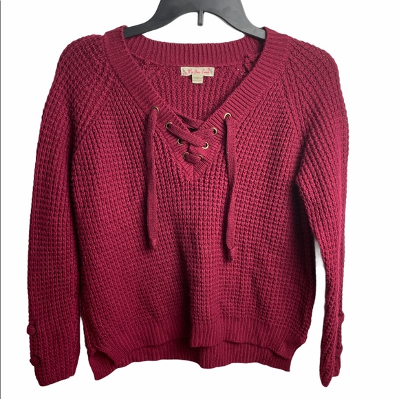 It's Our Time Sweaters - It’s Our Time Chunky Lace Up Sweater Size M
